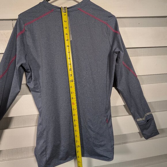 EUC Salomon Women's Large Long Sleeve Running Shirt Top Gray Tech base layer - Picture 10 of 12